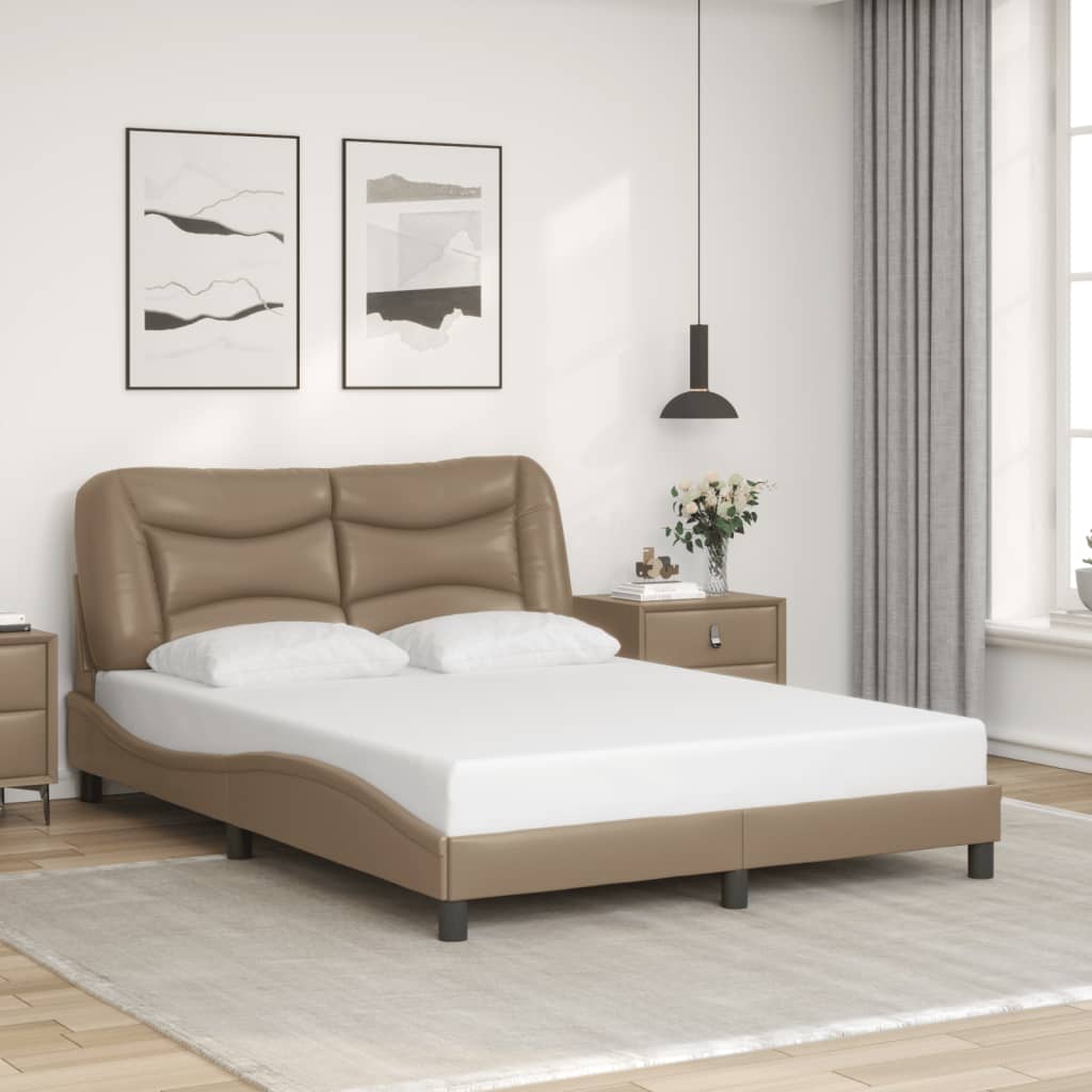 Bed Frame with LED without Mattress "Hvar" Cappuccino 120x200 cm