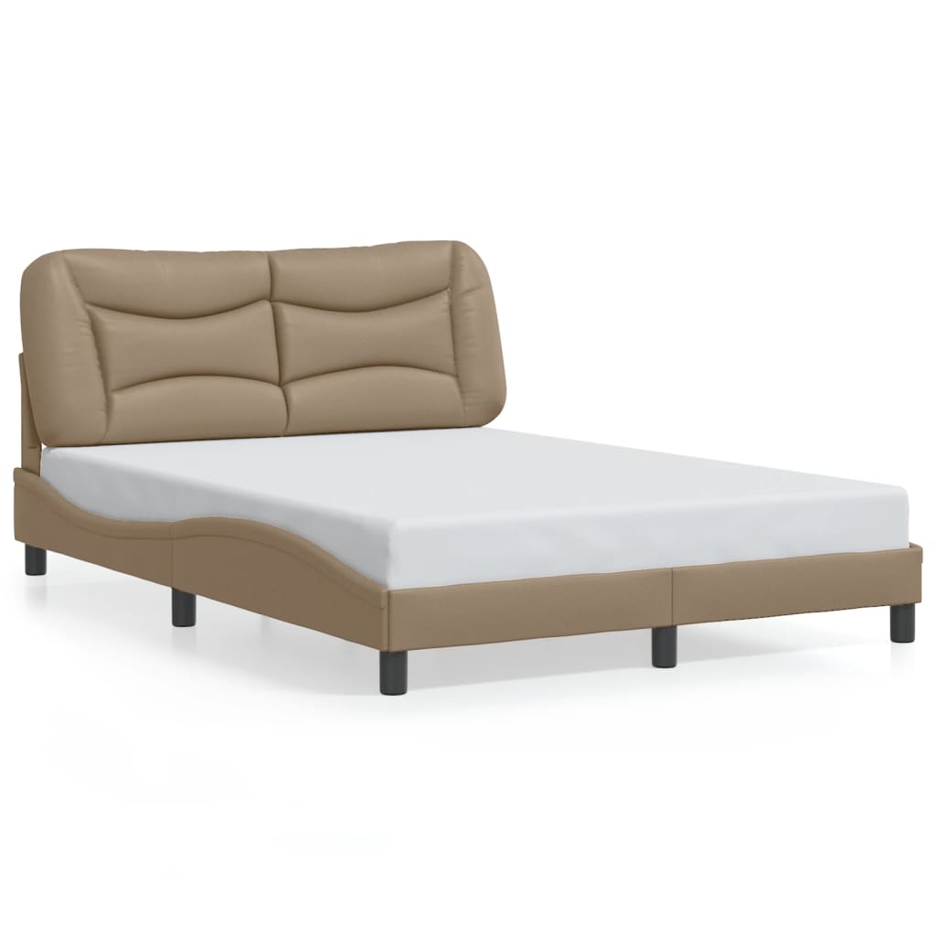 Bed Frame with LED without Mattress "Hvar" Cappuccino 120x200 cm