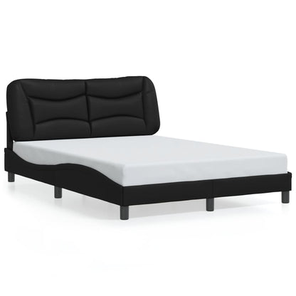Bed Frame with LED without Mattress "Hvar" Black 140x190 cm