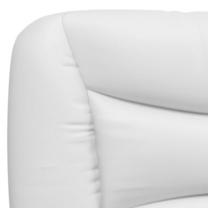 Bed Frame with LED without Mattress "Hvar" White 140x190 cm