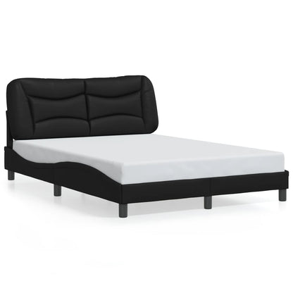 Bed Frame with LED without Mattress "Hvar" Black 140x200 cm