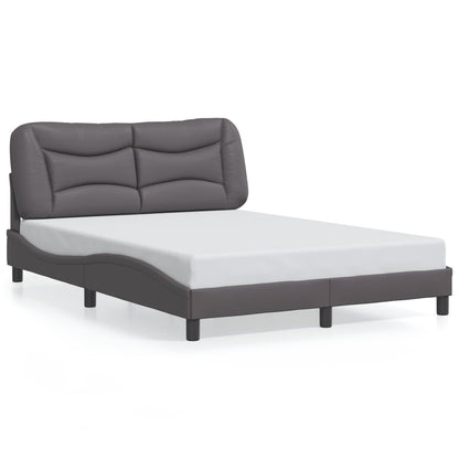 Bed Frame with LED without Mattress "Hvar" Grey 140x200 cm