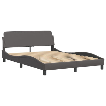 Bed Frame with LED without Mattress "Hvar" Grey 140x200 cm