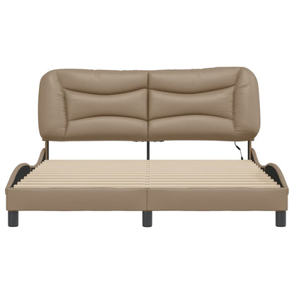 Bed Frame with LED without Mattress "Hvar" Cappuccino 160x200 cm