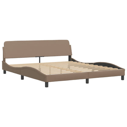 Bed Frame with LED without Mattress "Hvar" Cappuccino 180x200 cm