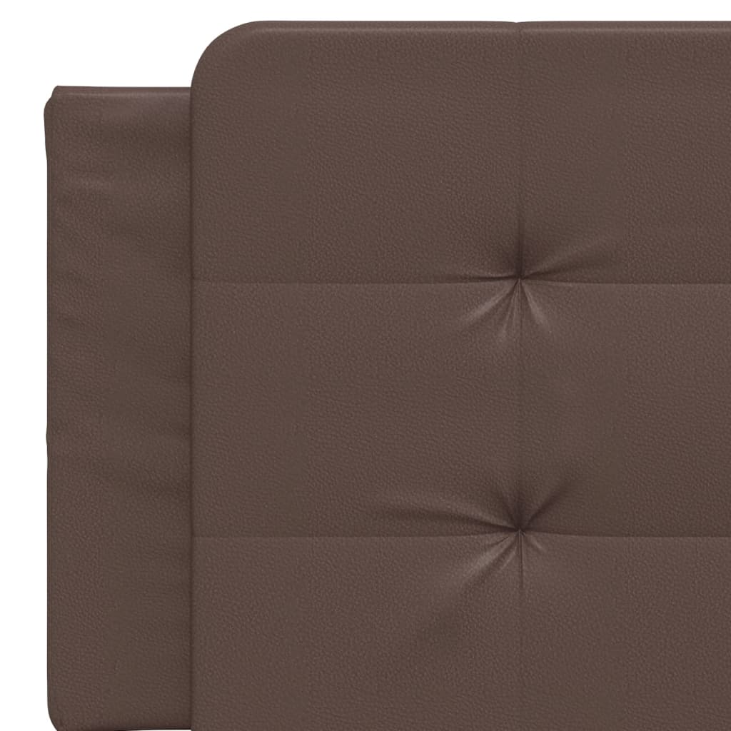 Bed Frame with LED without Mattress "Zadar" Brown 160x200 cm