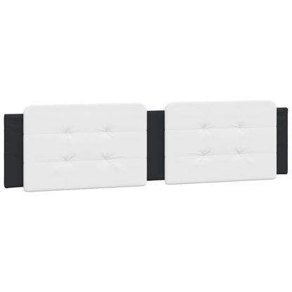 Bed Frame with LED without Mattress "Zadar" White and Black 160x200 cm