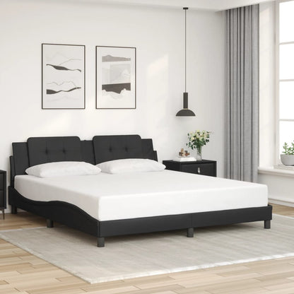 Bed Frame with LED without Mattress "Zadar" Black 180x200 cm