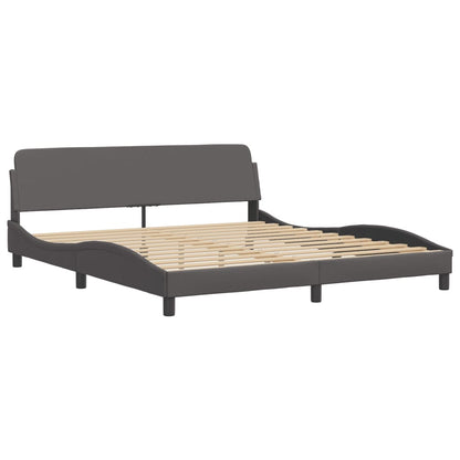 Bed Frame with LED without Mattress "Zadar" Grey 180x200 cm