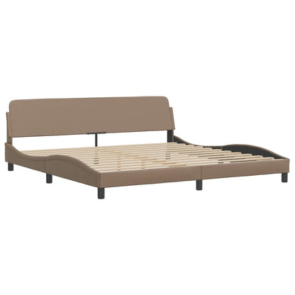 Bed Frame with LED without Mattress "Zadar" Cappuccino 200x200 cm