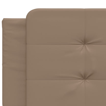 Bed Frame with LED without Mattress "Zadar" Cappuccino 200x200 cm