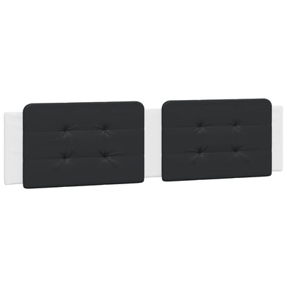 Bed Frame with LED without Mattress "Zadar" White and Black 200x200 cm