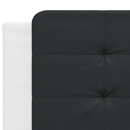 Bed Frame with LED without Mattress "Zadar" White and Black 200x200 cm