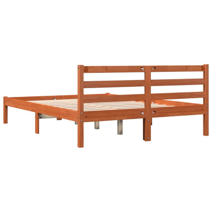 Bed Frame without Mattress Wax Brown 120x190 cm Small Double Solid Wood Pine
