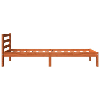 Bed Frame without Mattress Wax Brown 90x200 cm Solid Wood Pine