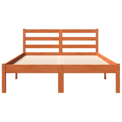 Bed Frame without Mattress Wax Brown 120x200 cm Solid Wood Pine
