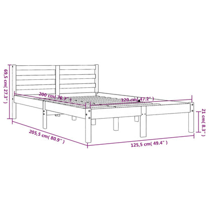 Bed Frame without Mattress Wax Brown 120x200 cm Solid Wood Pine