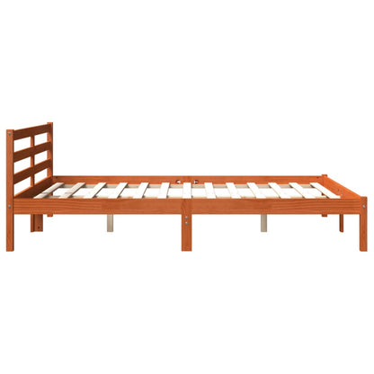 Bed Frame without Mattress Wax Brown 180x200 cm Super King Solid Wood Pine