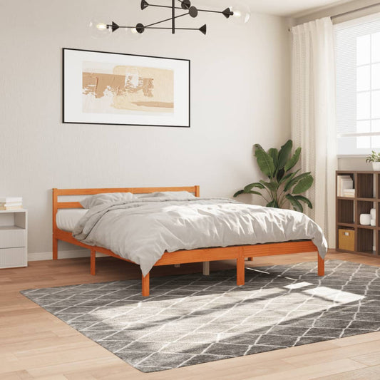 Bed Frame without Mattress Wax Brown 180x200 cm Super King Solid Wood Pine
