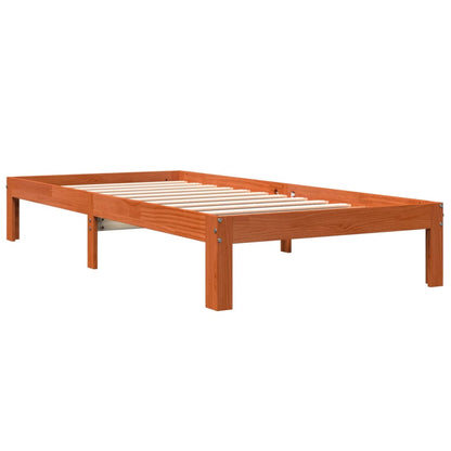 Bed Frame without Mattress Wax Brown 90x190 cm Single Solid Wood Pine