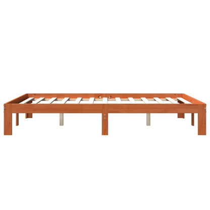 Bed Frame without Mattress Wax Brown 120x190 cm Small Double Solid Wood Pine