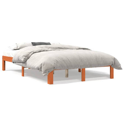 Bed Frame without Mattress Wax Brown 120x200 cm Solid Wood Pine