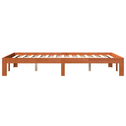 Bed Frame without Mattress Wax Brown 120x200 cm Solid Wood Pine