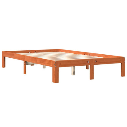 Bed Frame without Mattress Wax Brown 120x200 cm Solid Wood Pine