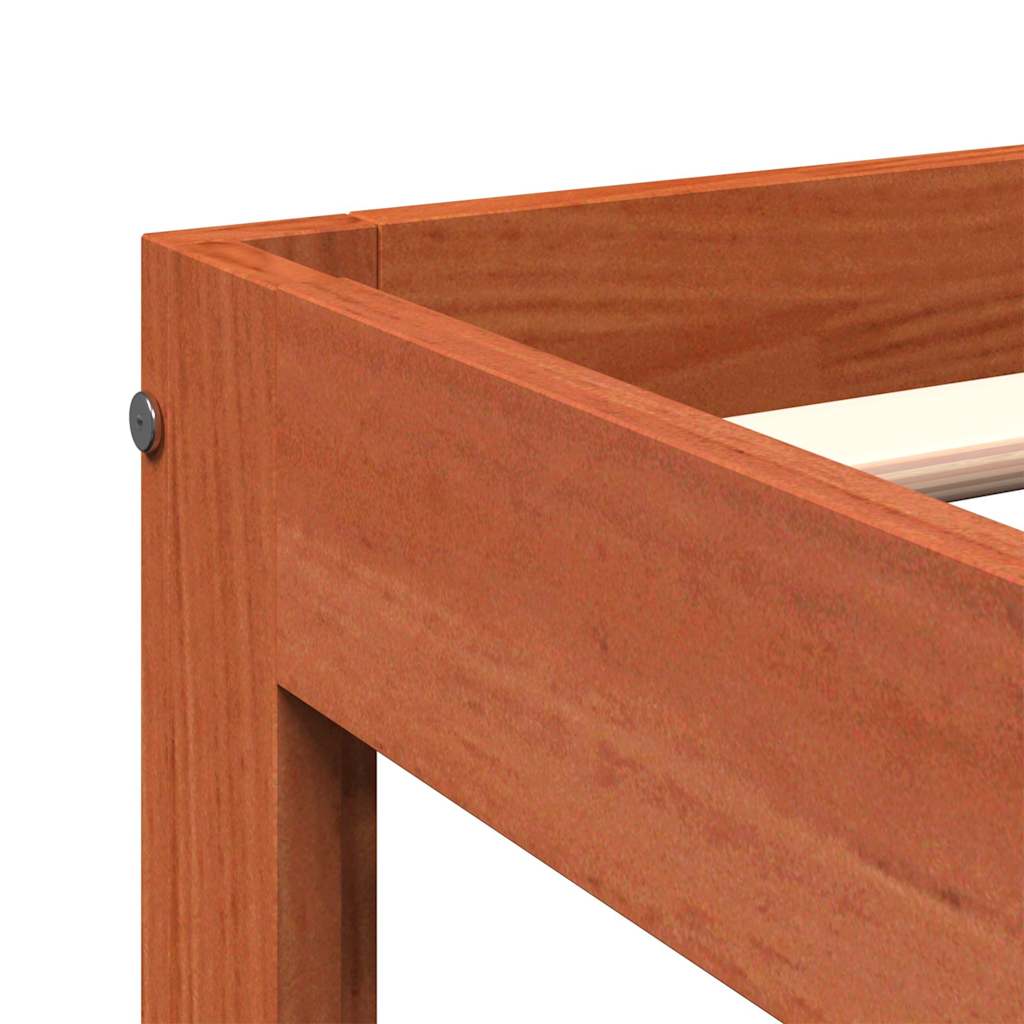 Bed Frame without Mattress Wax Brown 120x200 cm Solid Wood Pine