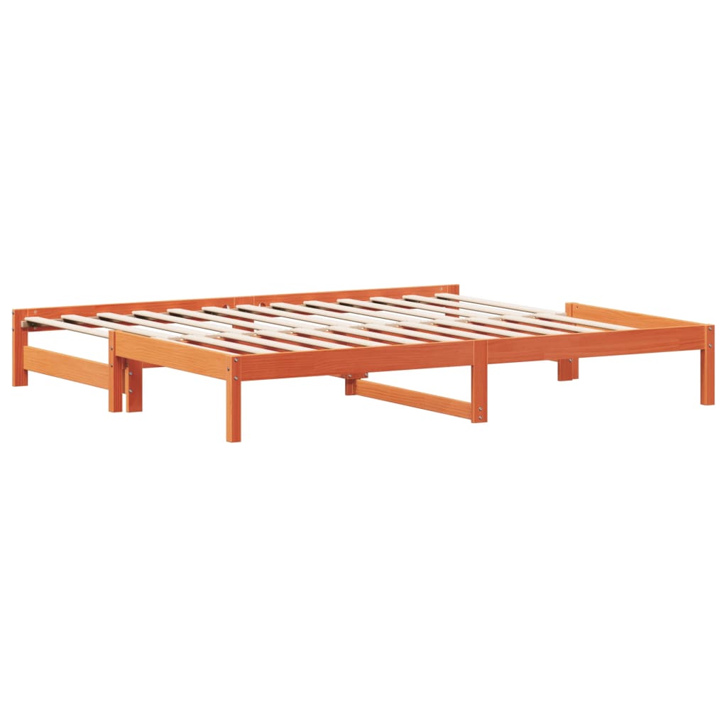 Day Bed with Trundle without Mattress Wax Brown 90x200 cm