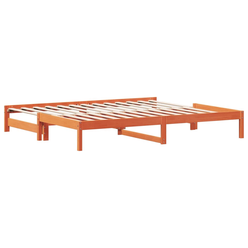 Day Bed with Trundle without Mattress Wax Brown 80x200 cm
