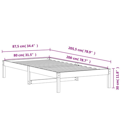 Day Bed without Mattress Wax Brown 80x200 cm Solid Wood Pine