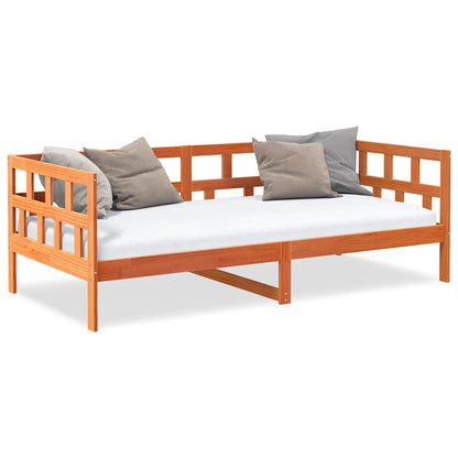 Day Bed without Mattress Wax Brown 90x200 cm Solid Wood Pine