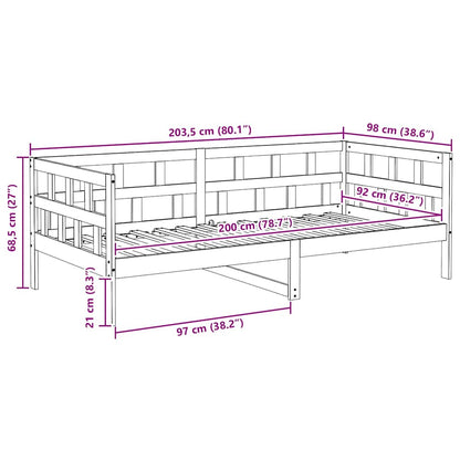 Day Bed without Mattress Wax Brown 90x200 cm Solid Wood Pine