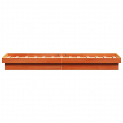 LED Bed Frame without Mattress Wax Brown 100x200 cm Solid Wood