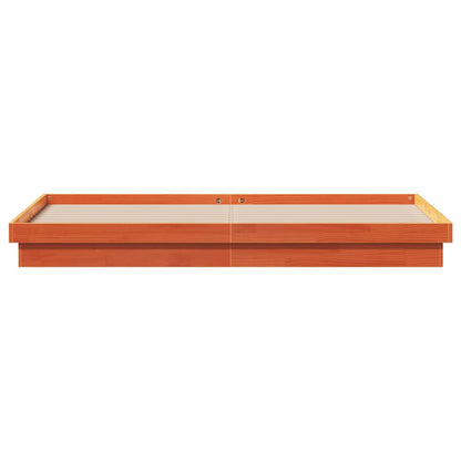 LED Bed Frame without Mattress Wax Brown 180x200 cm Super King Solid Wood