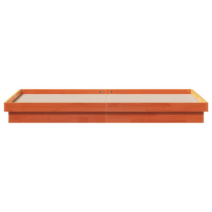LED Bed Frame without Mattress Wax Brown 200x200 cm Solid Wood