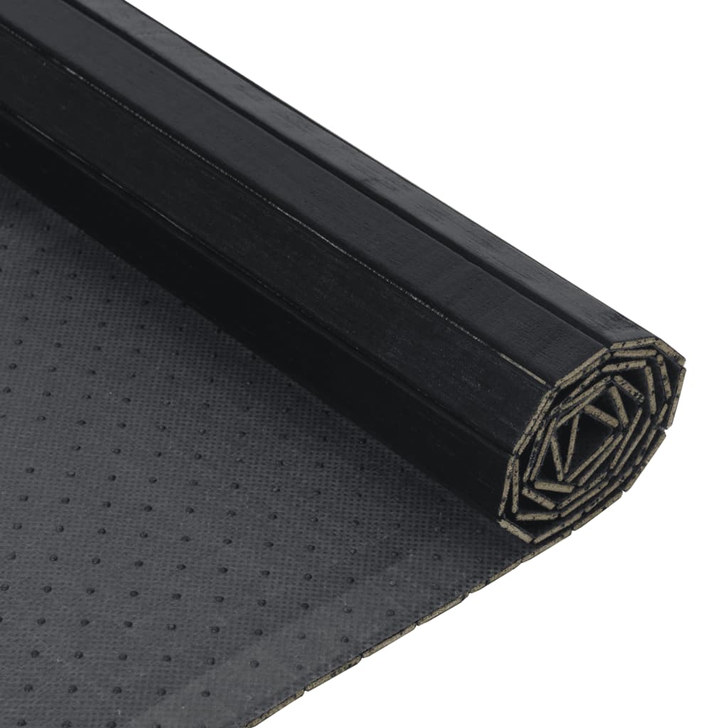 Rug Rectangular Black 60x100 cm Bamboo