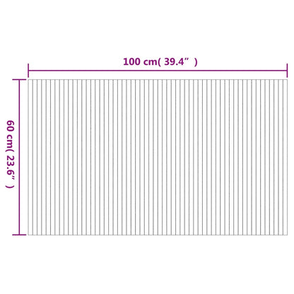 Rug Rectangular Light Nature 60x100 cm Bamboo