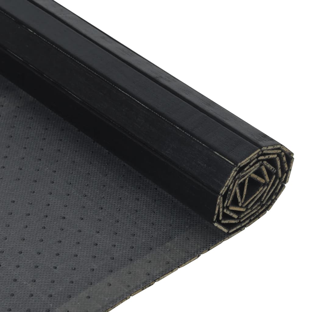 Rug Rectangular Black 60x200 cm Bamboo