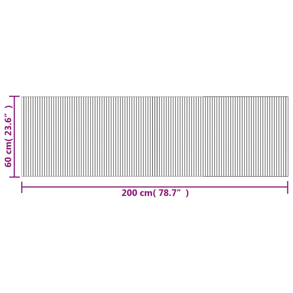 Rug Rectangular Light Nature 60x200 cm Bamboo