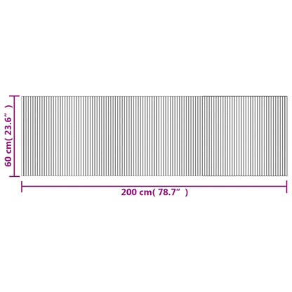 Rug Rectangular Light Nature 60x200 cm Bamboo