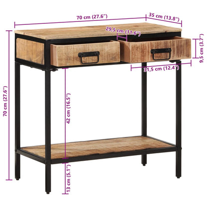 Console Table 70x35x70 cm Solid Rough Wood Mango