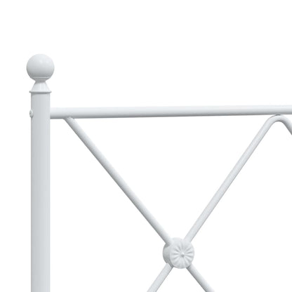 Metal Bed Frame without Mattress with Footboard White 90x190cm