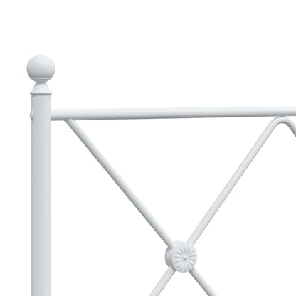 Metal Bed Frame without Mattress with Footboard White 100x200cm