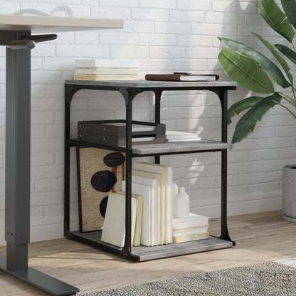 Printer Stand 3-Tier Grey Sonoma 43x48x64 cm Engineered Wood