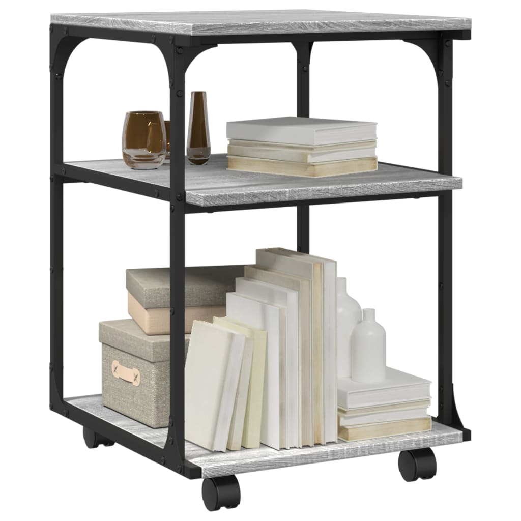 Printer Stand 3-Tier Grey Sonoma 43x48x64 cm Engineered Wood