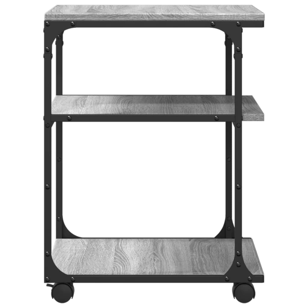 Printer Stand 3-Tier Grey Sonoma 43x48x64 cm Engineered Wood