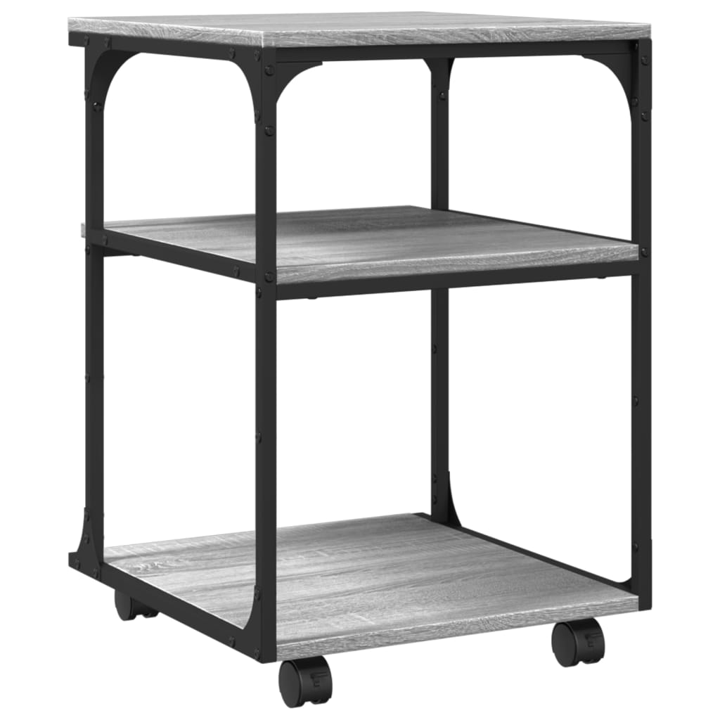 Printer Stand 3-Tier Grey Sonoma 43x48x64 cm Engineered Wood