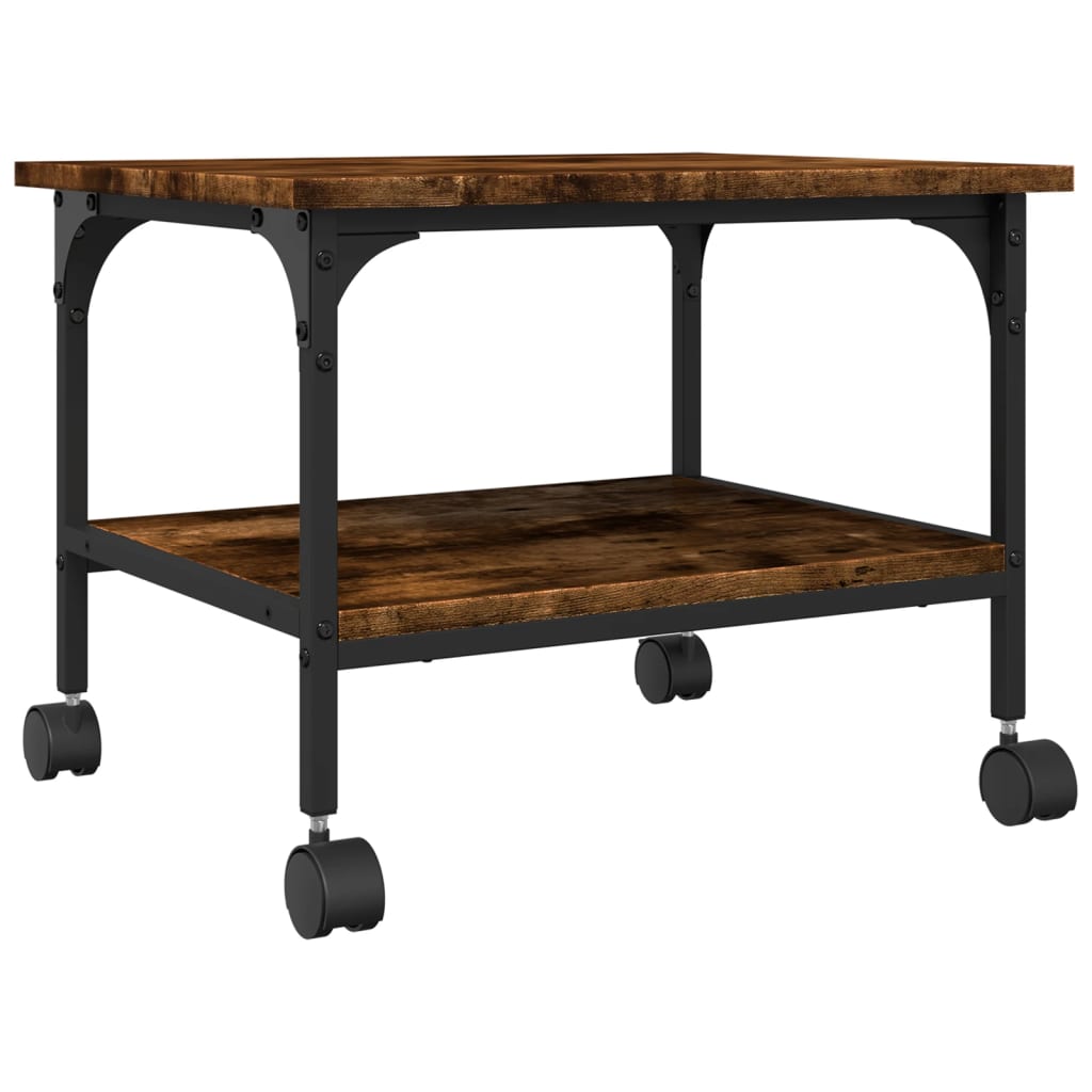 Printer Stand 2-Tier Smoked Oak 50x40x38 cm Engineered Wood